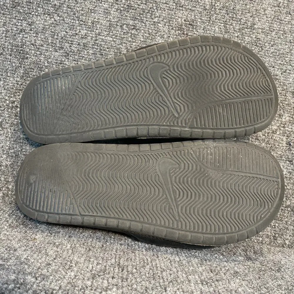 Nike Benassi Swoosh Mens Slide Sandals Black White Comfort Sport Pool Slides 9